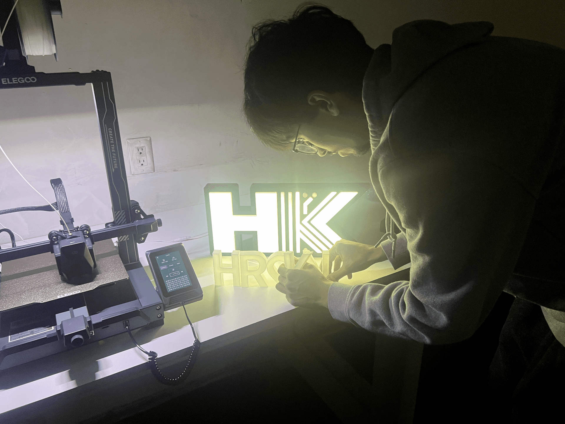 Haroon working in the workshop
